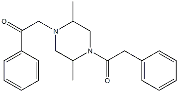 1-[2,5-dimethyl-4-(2-phenylacetyl)piperazin-1-yl]-2-phenylethanone 구조식 이미지