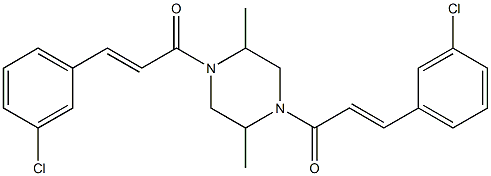 (E)-3-(3-chlorophenyl)-1-[4-[(E)-3-(3-chlorophenyl)prop-2-enoyl]-2,5-dimethylpiperazin-1-yl]prop-2-en-1-one 구조식 이미지