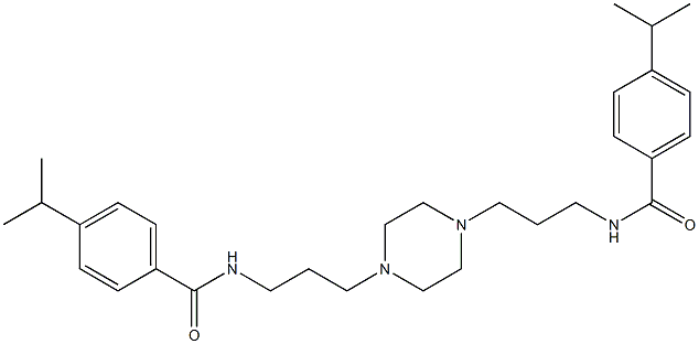 4-propan-2-yl-N-[3-[4-[3-[(4-propan-2-ylbenzoyl)amino]propyl]piperazin-1-yl]propyl]benzamide 구조식 이미지