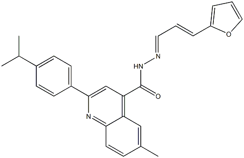 N-[(E)-[(E)-3-(furan-2-yl)prop-2-enylidene]amino]-6-methyl-2-(4-propan-2-ylphenyl)quinoline-4-carboxamide Structure