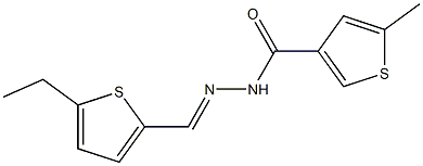 N-[(E)-(5-ethylthiophen-2-yl)methylideneamino]-5-methylthiophene-3-carboxamide 구조식 이미지