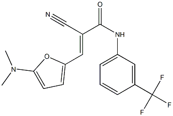 (E)-2-cyano-3-[5-(dimethylamino)furan-2-yl]-N-[3-(trifluoromethyl)phenyl]prop-2-enamide Structure