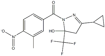 [3-cyclopropyl-5-hydroxy-5-(trifluoromethyl)-4H-pyrazol-1-yl]-(3-methyl-4-nitrophenyl)methanone Structure