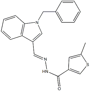 N-[(E)-(1-benzylindol-3-yl)methylideneamino]-5-methylthiophene-3-carboxamide 구조식 이미지