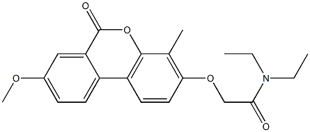 N,N-diethyl-2-(8-methoxy-4-methyl-6-oxobenzo[c]chromen-3-yl)oxyacetamide 구조식 이미지