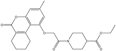 ethyl 1-[2-[(3-methyl-6-oxo-7,8,9,10-tetrahydrobenzo[c]chromen-1-yl)oxy]acetyl]piperidine-4-carboxylate 구조식 이미지