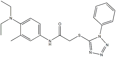 N-[4-(diethylamino)-3-methylphenyl]-2-(1-phenyltetrazol-5-yl)sulfanylacetamide 구조식 이미지