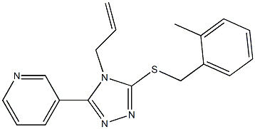 3-[5-[(2-methylphenyl)methylsulfanyl]-4-prop-2-enyl-1,2,4-triazol-3-yl]pyridine 구조식 이미지