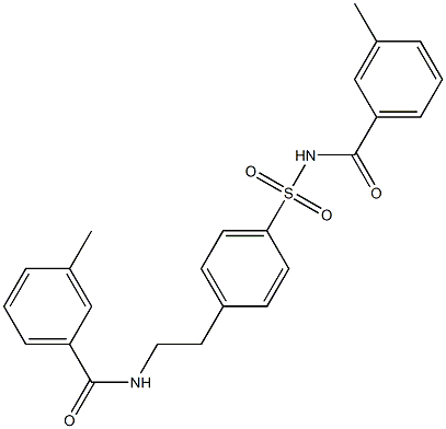 3-methyl-N-[2-[4-[(3-methylbenzoyl)sulfamoyl]phenyl]ethyl]benzamide 구조식 이미지