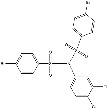 4-bromo-N-(4-bromophenyl)sulfonyl-N-(3,4-dichlorophenyl)benzenesulfonamide 구조식 이미지