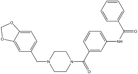 N-[3-[4-(1,3-benzodioxol-5-ylmethyl)piperazine-1-carbonyl]phenyl]benzamide Structure