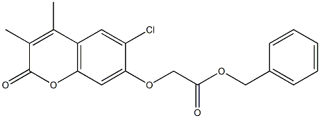 benzyl 2-(6-chloro-3,4-dimethyl-2-oxochromen-7-yl)oxyacetate Structure