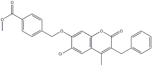 methyl 4-[(3-benzyl-6-chloro-4-methyl-2-oxochromen-7-yl)oxymethyl]benzoate 구조식 이미지