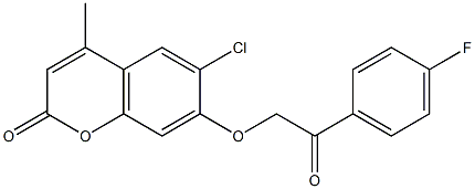 6-chloro-7-[2-(4-fluorophenyl)-2-oxoethoxy]-4-methylchromen-2-one 구조식 이미지