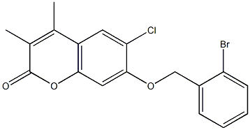 7-[(2-bromophenyl)methoxy]-6-chloro-3,4-dimethylchromen-2-one 구조식 이미지