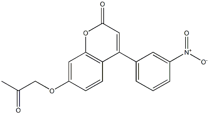 4-(3-nitrophenyl)-7-(2-oxopropoxy)chromen-2-one 구조식 이미지