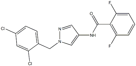 N-[1-[(2,4-dichlorophenyl)methyl]pyrazol-4-yl]-2,6-difluorobenzamide Structure