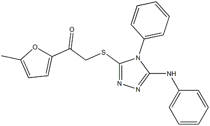 2-[(5-anilino-4-phenyl-1,2,4-triazol-3-yl)sulfanyl]-1-(5-methylfuran-2-yl)ethanone 구조식 이미지
