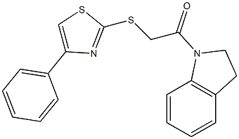 1-(2,3-dihydroindol-1-yl)-2-[(4-phenyl-1,3-thiazol-2-yl)sulfanyl]ethanone Structure