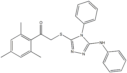 2-[(5-anilino-4-phenyl-1,2,4-triazol-3-yl)sulfanyl]-1-(2,4,6-trimethylphenyl)ethanone 구조식 이미지