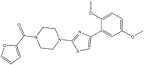 [4-[4-(2,5-dimethoxyphenyl)-1,3-thiazol-2-yl]piperazin-1-yl]-(furan-2-yl)methanone 구조식 이미지