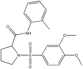 1-(3,4-dimethoxyphenyl)sulfonyl-N-(2-methylphenyl)pyrrolidine-2-carboxamide Structure