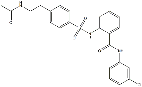 2-[[4-(2-acetamidoethyl)phenyl]sulfonylamino]-N-(3-chlorophenyl)benzamide Structure