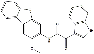 2-(1H-indol-3-yl)-N-(2-methoxydibenzofuran-3-yl)-2-oxoacetamide Structure