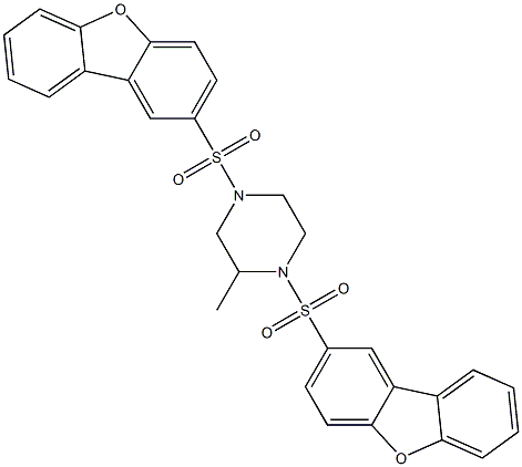 1,4-bis(dibenzofuran-2-ylsulfonyl)-2-methylpiperazine 구조식 이미지