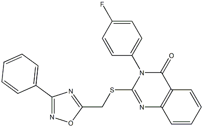 3-(4-fluorophenyl)-2-[(3-phenyl-1,2,4-oxadiazol-5-yl)methylsulfanyl]quinazolin-4-one Structure