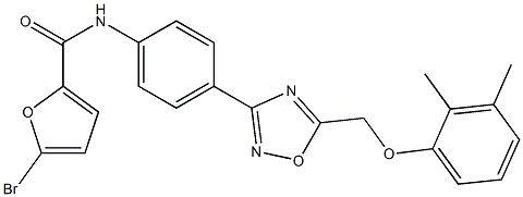 5-bromo-N-[4-[5-[(2,3-dimethylphenoxy)methyl]-1,2,4-oxadiazol-3-yl]phenyl]furan-2-carboxamide 구조식 이미지