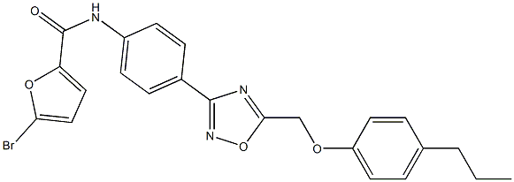 5-bromo-N-[4-[5-[(4-propylphenoxy)methyl]-1,2,4-oxadiazol-3-yl]phenyl]furan-2-carboxamide Structure