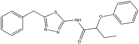 N-(5-benzyl-1,3,4-thiadiazol-2-yl)-2-phenoxybutanamide Structure