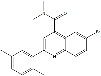 6-bromo-2-(2,5-dimethylphenyl)-N,N-dimethylquinoline-4-carboxamide Structure