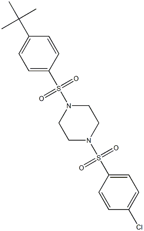1-(4-tert-butylphenyl)sulfonyl-4-(4-chlorophenyl)sulfonylpiperazine 구조식 이미지