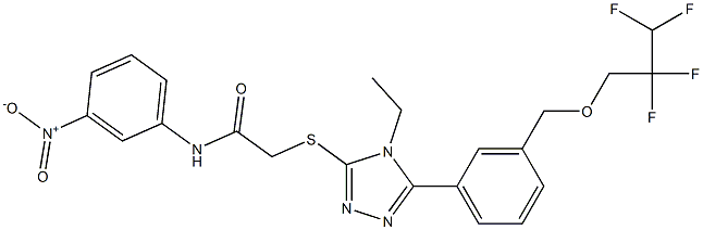 2-[[4-ethyl-5-[3-(2,2,3,3-tetrafluoropropoxymethyl)phenyl]-1,2,4-triazol-3-yl]sulfanyl]-N-(3-nitrophenyl)acetamide Structure