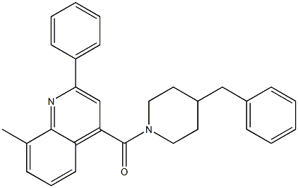 (4-benzylpiperidin-1-yl)-(8-methyl-2-phenylquinolin-4-yl)methanone 구조식 이미지