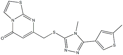 7-[[4-methyl-5-(5-methylthiophen-3-yl)-1,2,4-triazol-3-yl]sulfanylmethyl]-[1,3]thiazolo[3,2-a]pyrimidin-5-one 구조식 이미지