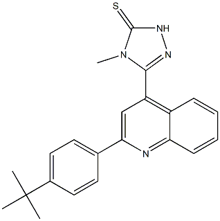 3-[2-(4-tert-butylphenyl)quinolin-4-yl]-4-methyl-1H-1,2,4-triazole-5-thione 구조식 이미지