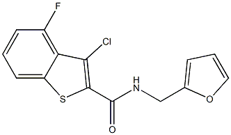 3-chloro-4-fluoro-N-(furan-2-ylmethyl)-1-benzothiophene-2-carboxamide 구조식 이미지