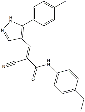 (E)-2-cyano-N-(4-ethylphenyl)-3-[5-(4-methylphenyl)-1H-pyrazol-4-yl]prop-2-enamide Structure