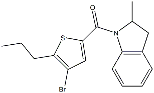 (4-bromo-5-propylthiophen-2-yl)-(2-methyl-2,3-dihydroindol-1-yl)methanone Structure