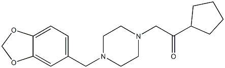 1-[4-(1,3-benzodioxol-5-ylmethyl)piperazin-1-yl]-2-cyclopentylethanone Structure