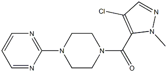 (4-chloro-2-methylpyrazol-3-yl)-(4-pyrimidin-2-ylpiperazin-1-yl)methanone 구조식 이미지