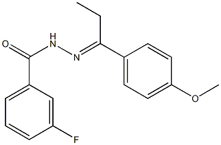 3-fluoro-N-[(E)-1-(4-methoxyphenyl)propylideneamino]benzamide 구조식 이미지