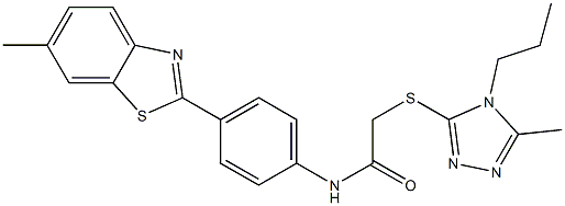 N-[4-(6-methyl-1,3-benzothiazol-2-yl)phenyl]-2-[(5-methyl-4-propyl-1,2,4-triazol-3-yl)sulfanyl]acetamide Structure