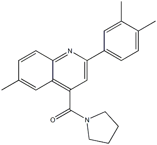 [2-(3,4-dimethylphenyl)-6-methylquinolin-4-yl]-pyrrolidin-1-ylmethanone 구조식 이미지