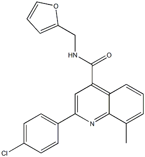 2-(4-chlorophenyl)-N-(furan-2-ylmethyl)-8-methylquinoline-4-carboxamide Structure