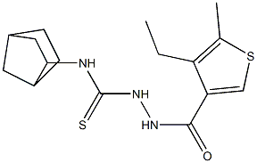 1-(3-bicyclo[2.2.1]heptanyl)-3-[(4-ethyl-5-methylthiophene-3-carbonyl)amino]thiourea Structure