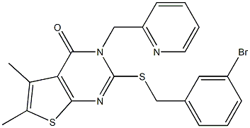 2-[(3-bromophenyl)methylsulfanyl]-5,6-dimethyl-3-(pyridin-2-ylmethyl)thieno[2,3-d]pyrimidin-4-one Structure